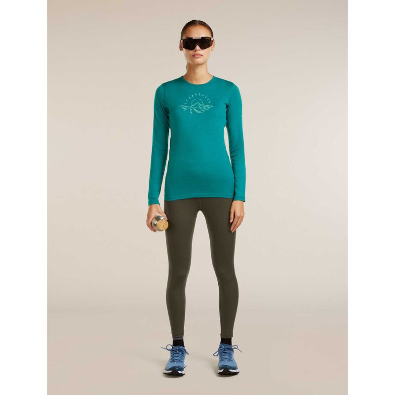 Icebreaker W Merino 200 Oasis LS Crewe Sunrise Summit image number 2